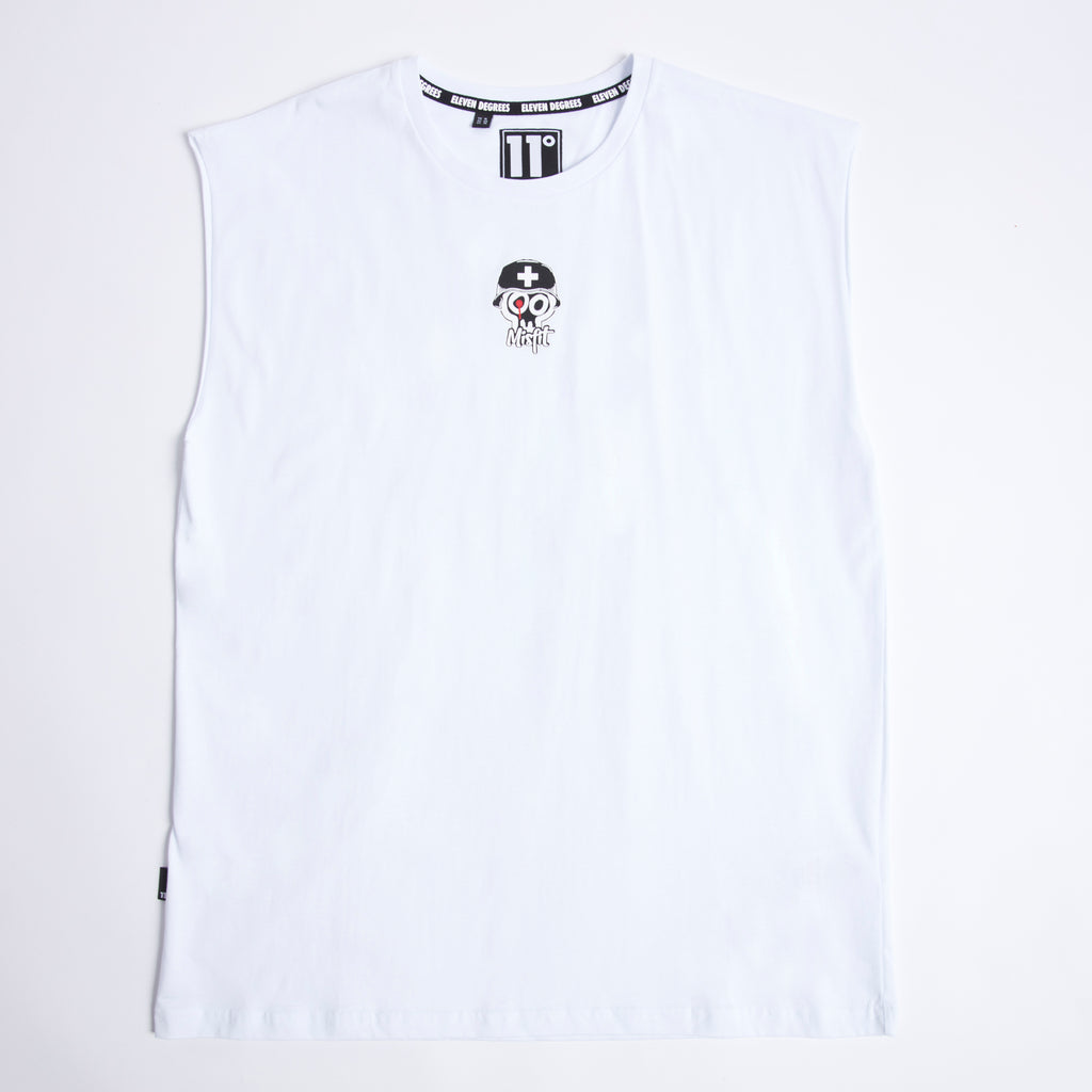 White Misfit Sleeveless Vest