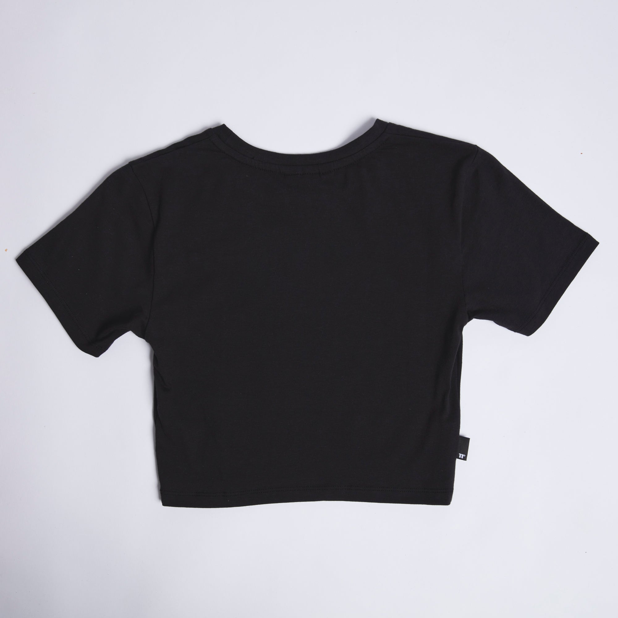 Ladies Misfit Cut Out Crop Top Black